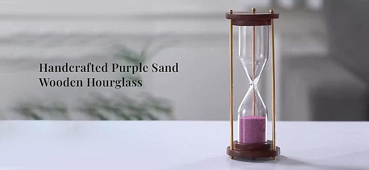 Handcrafted Sand Wooden Hourglass Banner