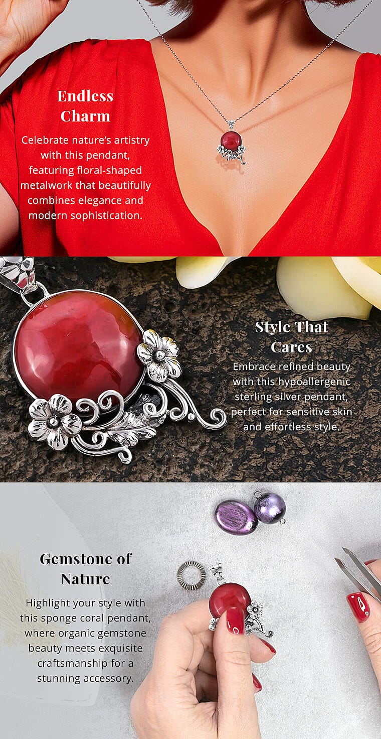 Sponge Coral Pendant in Sterling Silver Banner