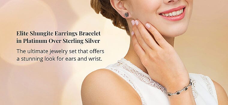 Elite Shungite Earrings Bracelet Banner