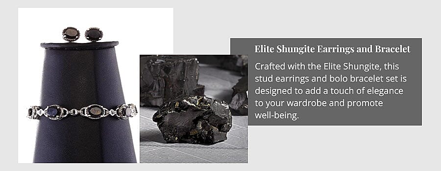 Elite Shungite Earrings and Bracelet Banner