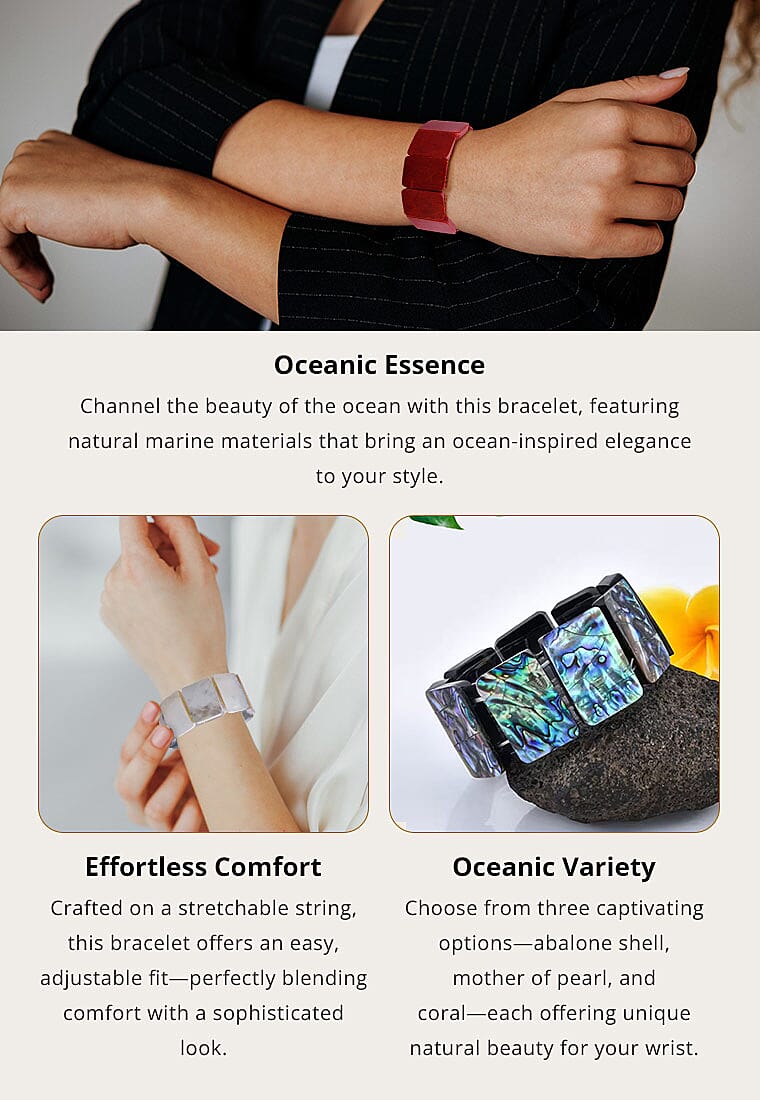 Inlay Resin Block Stretch Bracelet Banner