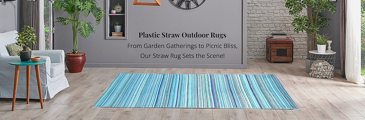 Plastic Straw Outdoor Rugs Banner