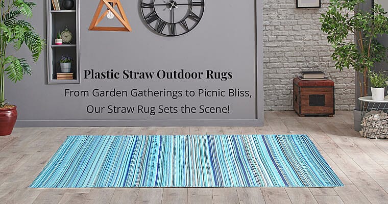 Plastic Straw Outdoor Rugs Banner