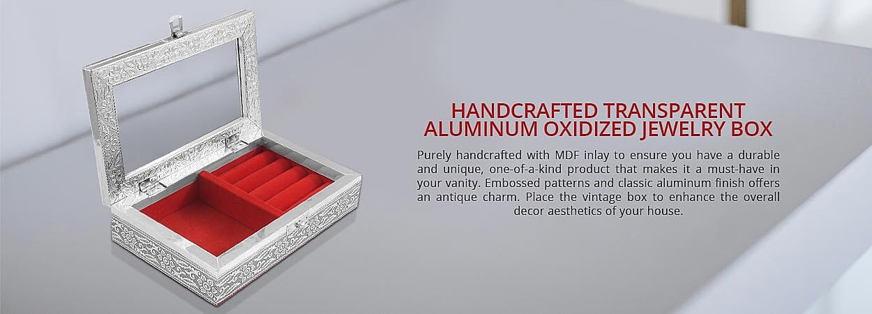 Handcrafted Transparent Aluminum Oxidized Jewelry Box Banner