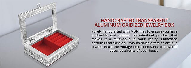 Handcrafted Transparent Aluminum Oxidized Jewelry Box Banner