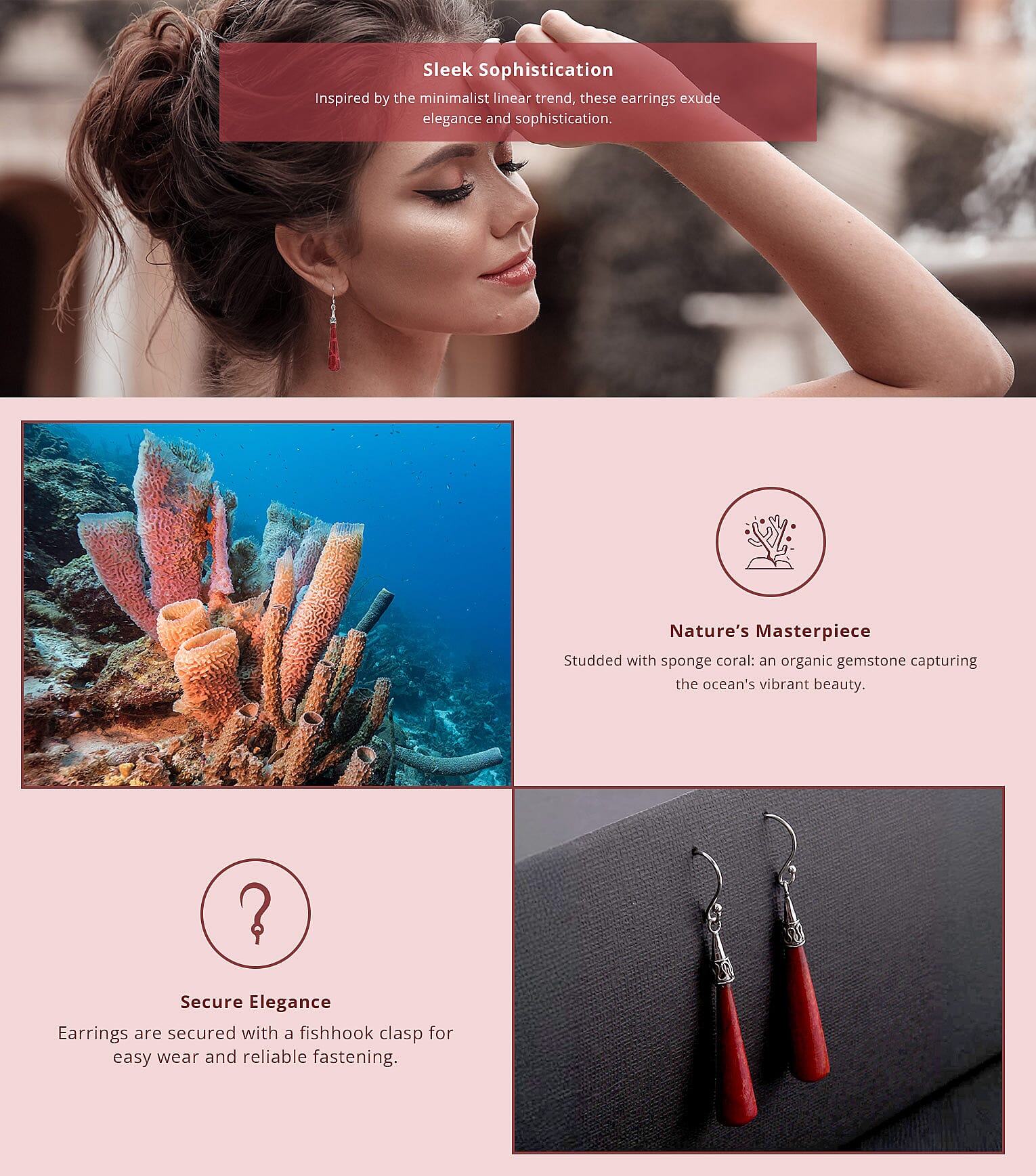 Sponge Coral Earrings in Sterling Silver Banner