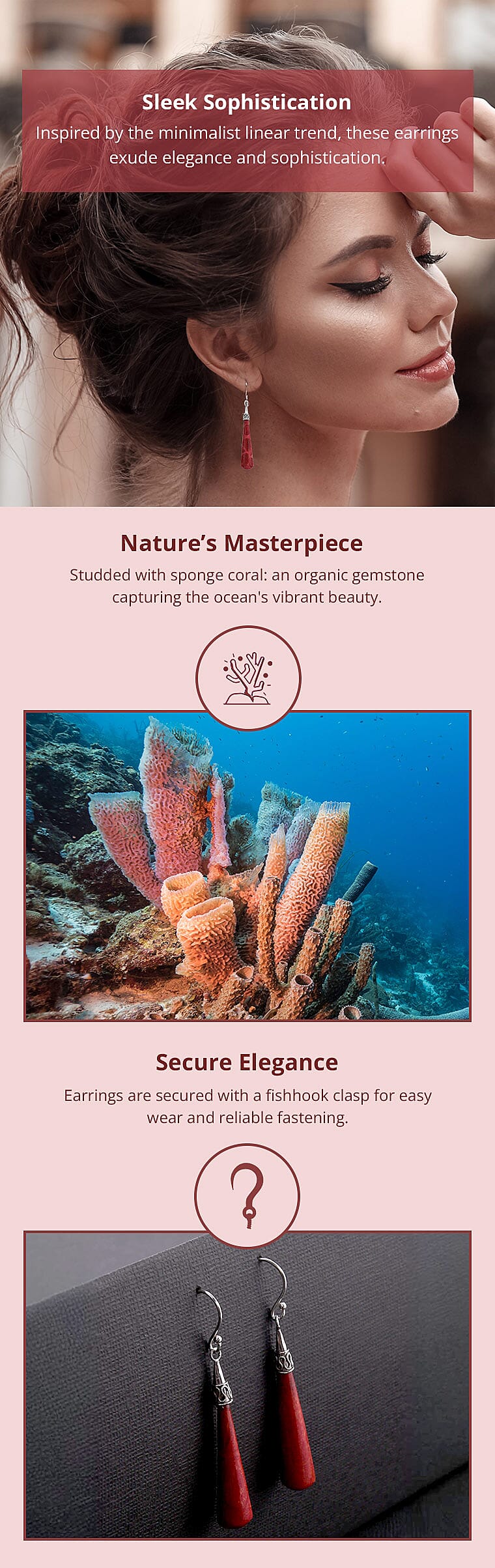 Sponge Coral Earrings in Sterling Silver Banner