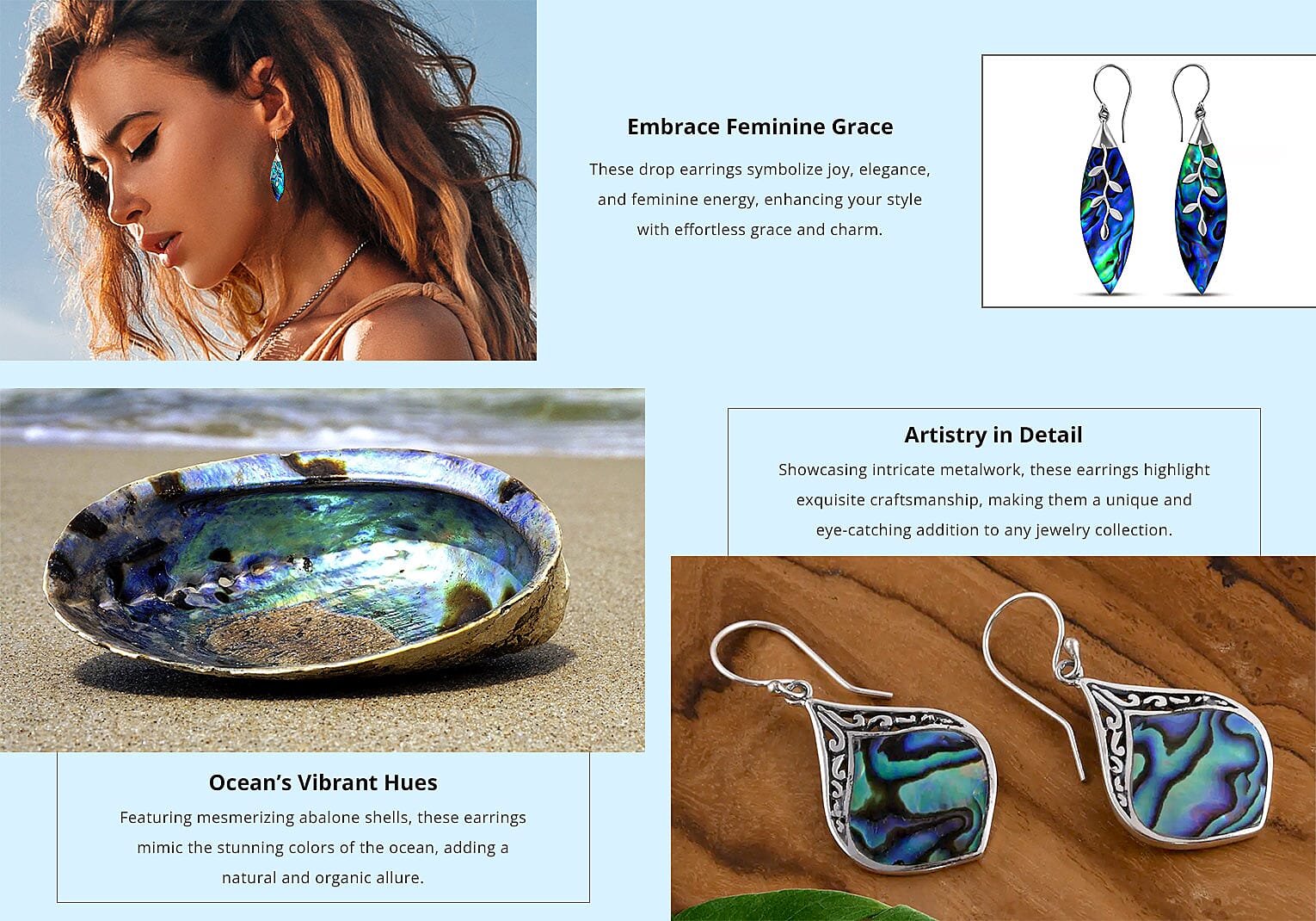 Abalone Shell Drop Earrings Banner