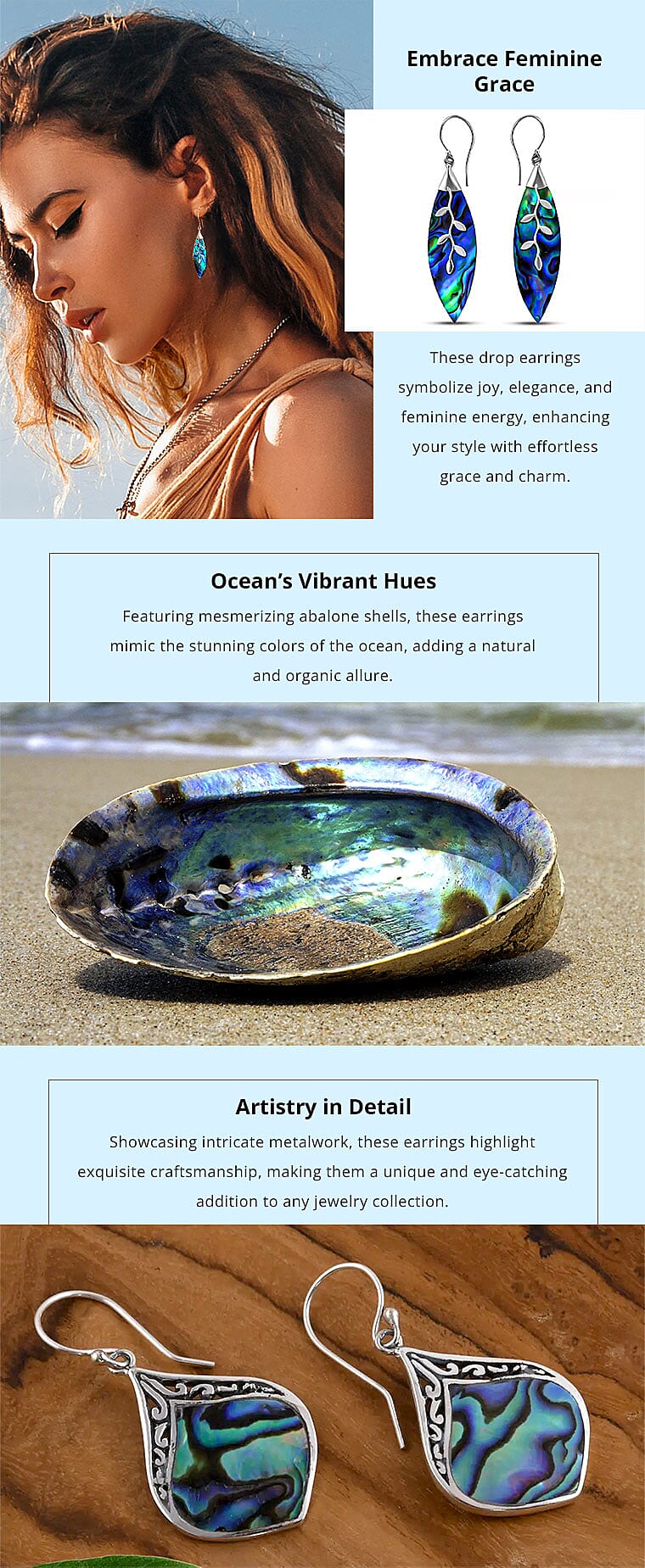 Abalone Shell Drop Earrings Banner