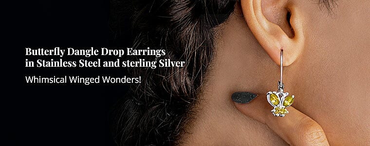 Butterfly Dangle Drop Earrings Banner