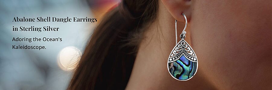 Abalone Shell Dangle Earrings in Sterling Silver Banner