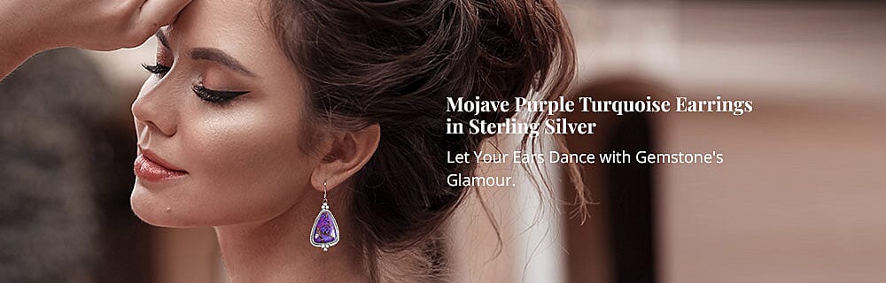 Mojave Purple Turquoise Earrings in Sterling Silver Banner
