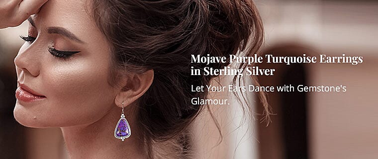 Mojave Purple Turquoise Earrings in Sterling Silver Banner
