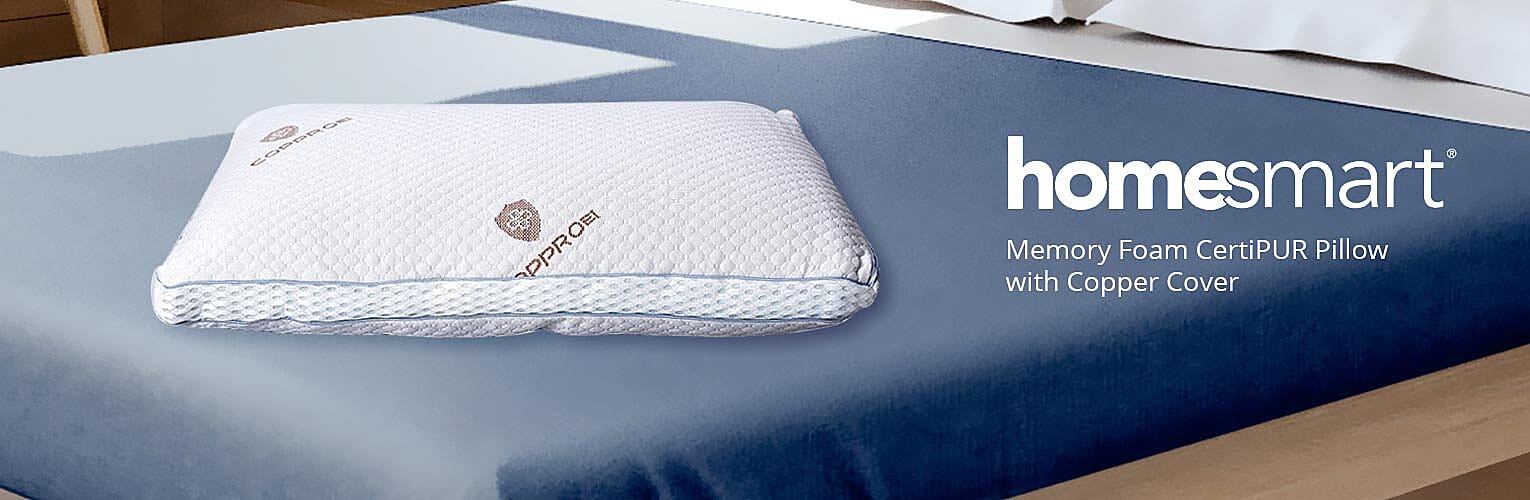 CertiPUR Pillow with Copper Cover Banner