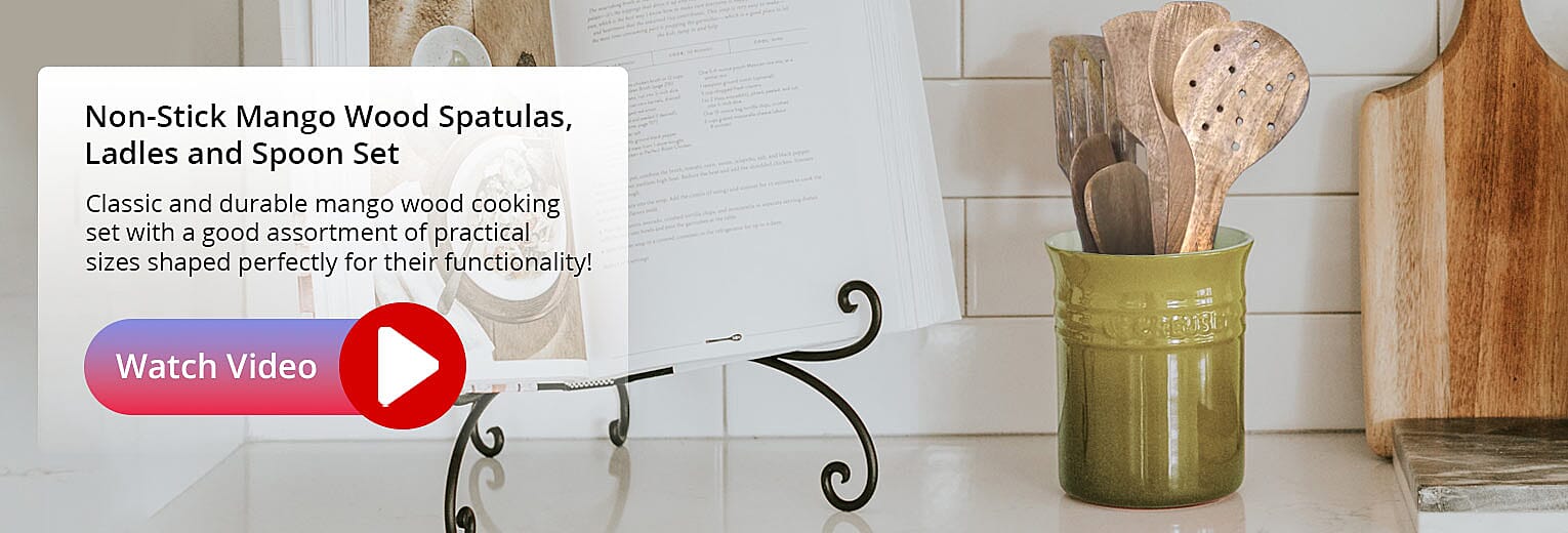 Non-Stick Mango Wood Spatulas Set Banner