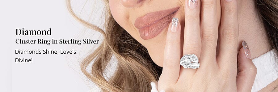 Diamond Cluster Ring in Sterling Silver Banner
