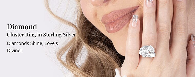 Diamond Cluster Ring in Sterling Silver Banner