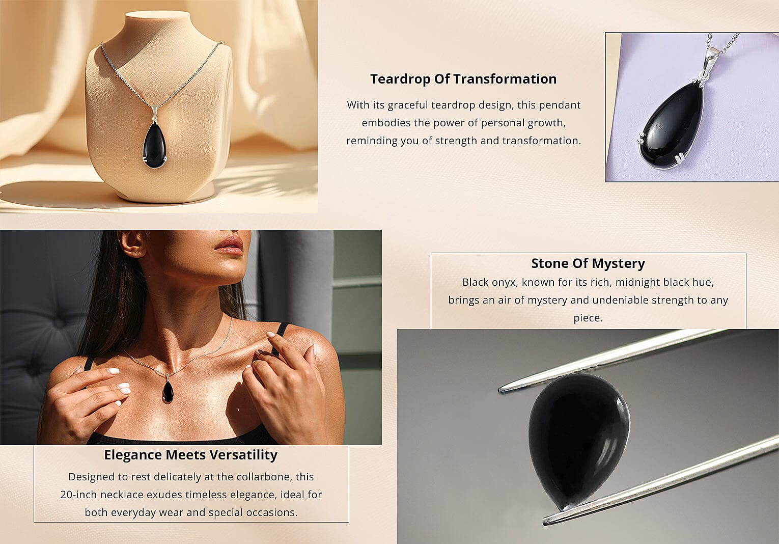 Black Onyx Pendant Necklace Banner