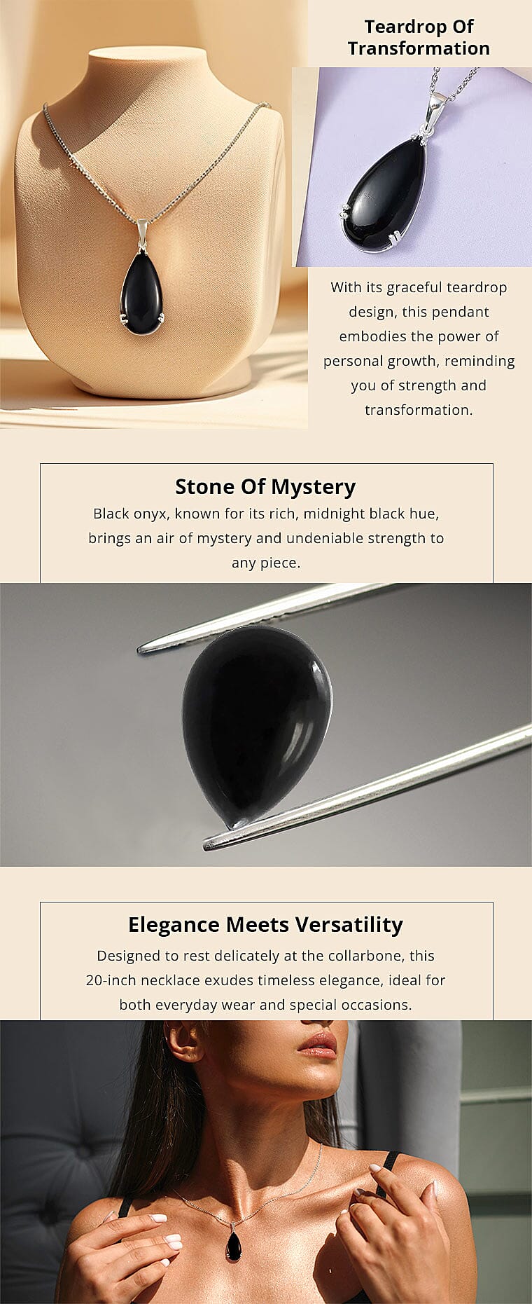 Black Onyx Pendant Necklace Banner