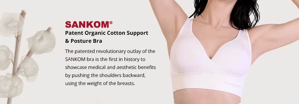 Buy Set of 2 SANKOM Patent White Organic Cotton Posture Support Bra - S/M  at ShopLC.