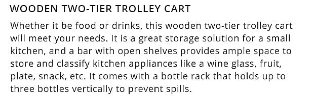 Wooden Two-Tier Trolley Cart Video