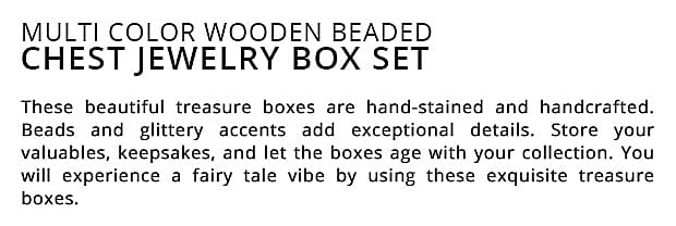 Multi Color Wooden Beaded Chest Jewelry Box Set Banner
