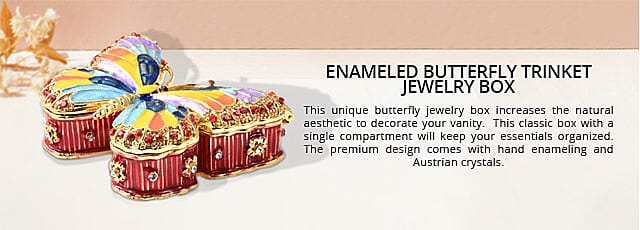 Enameled Butterfly Trinket Jewelry Box Banner