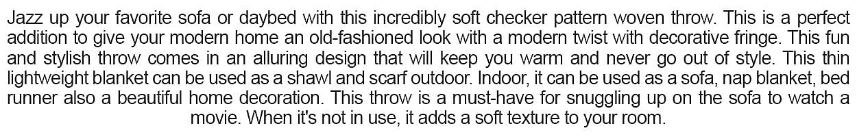 Checker Pattern Woven Throw Banner