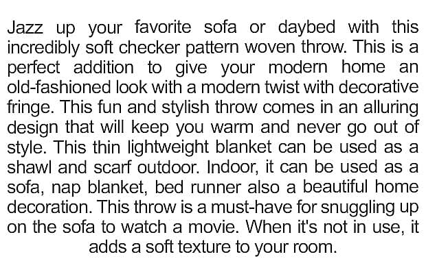 Checker Pattern Woven Throw Banner