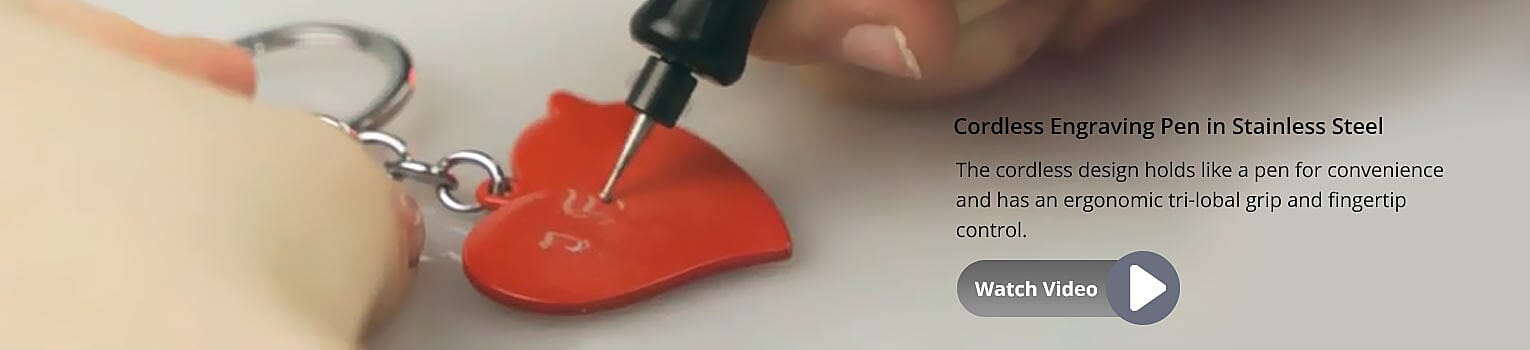 Cordless Engraving Pen in Stainless Steel Banner