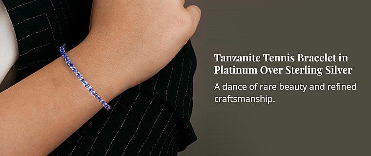 Tanzanite Tennis Bracelet in Platinum Over Sterling Silver Banner