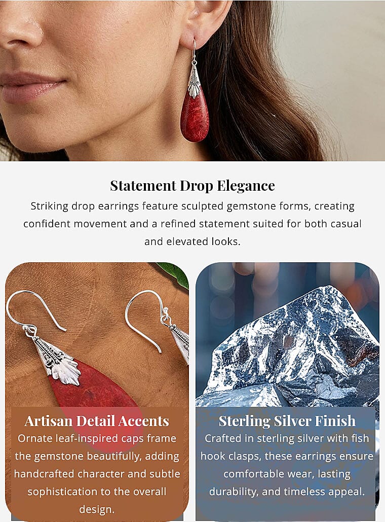 Sponge Coral Earrings in Sterling Silver Banner