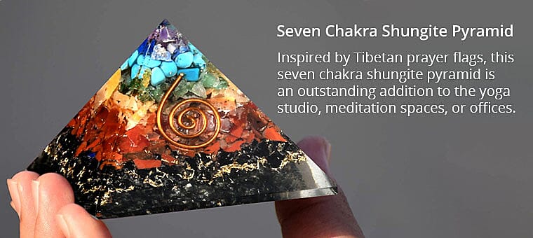 Seven Chakra Shungite Pyramid Banner