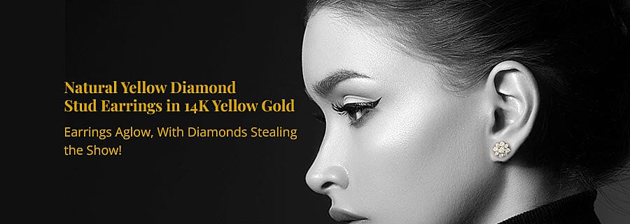 Natural Yellow Diamond Stud Earrings Banner