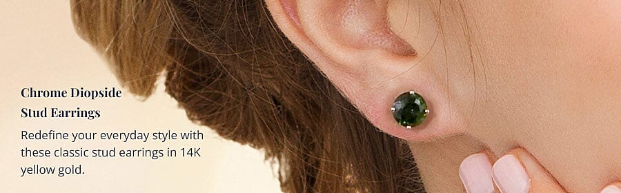 Chrome Diopside Stud Earrings Banner