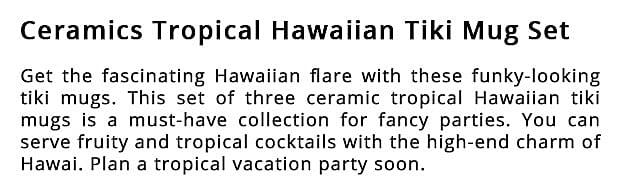 Ceramics Tropical Hawaiian Tiki Mug Set Banner