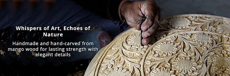 Hand Carved Wooden Rotating Tray Banner