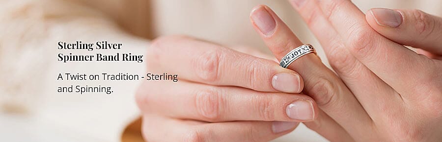 Sterling Silver Spinner Band Ring Banner