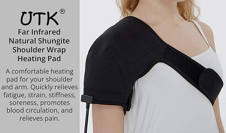 UTK Far Infrared Natural Shungite Shoulder Wrap Heating Pad Banner