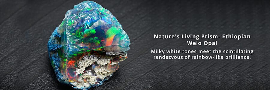 Luminous Whispering Ethiopian Welo Opal Lariat Banner