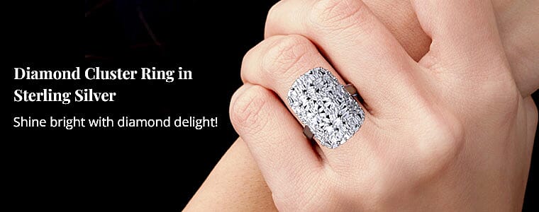 Diamond Cluster Ring in Sterling Silver Banner