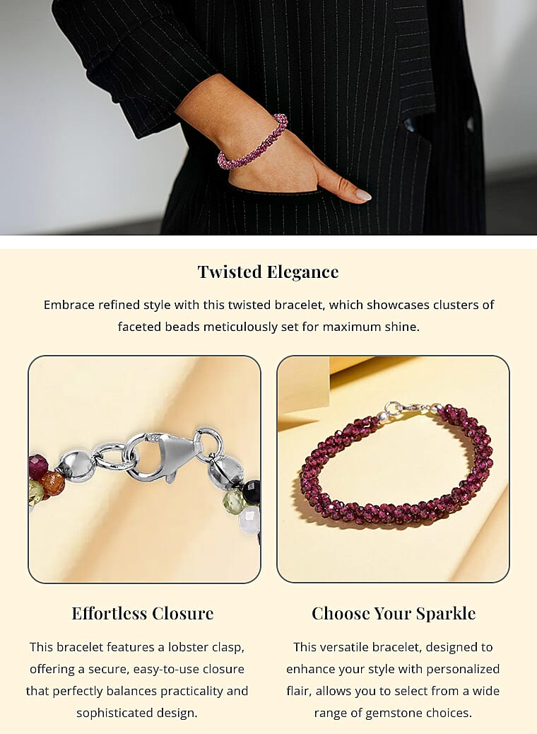 Twisted Beaded Bracelet in Sterling SilverBanner