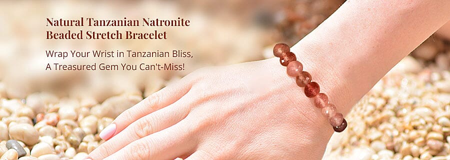 Natural Tanzanian Natronite Beaded Stretch Bracelet Banner
