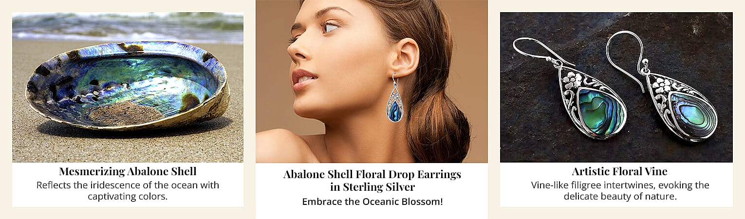 Abalone Shell Floral Drop Earrings in Sterling Silver-Edited Banner