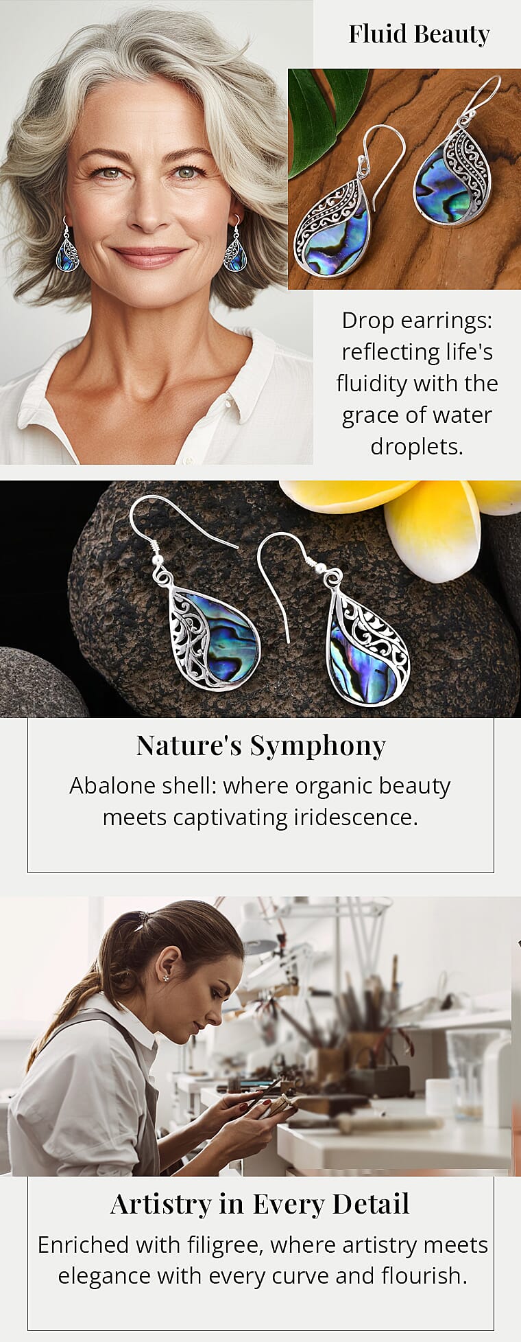 Simulated White Pearl and Resin Stretch Bracelet and Earring and Necklace 21-23 Inches in Silvertone & Stainless SteelBanner