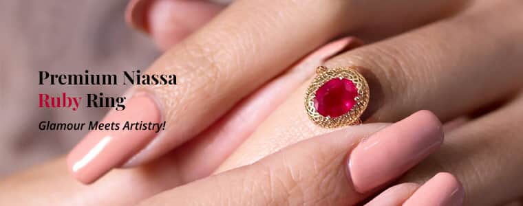 Buy Mirage Collection 10K Yellow Gold Premium Niassa Ruby (FF