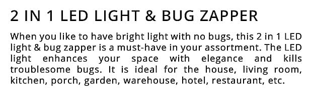 2 in 1 LED Light & Bug Zapper Banner