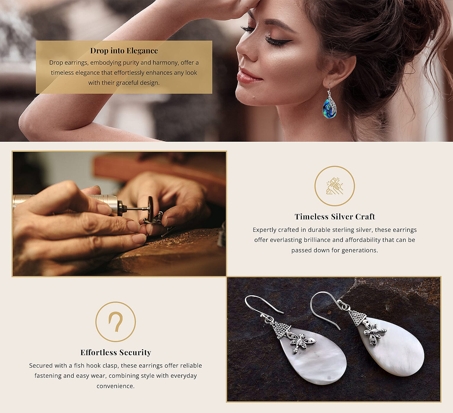 Drop Earrings in Sterling Silver Banner