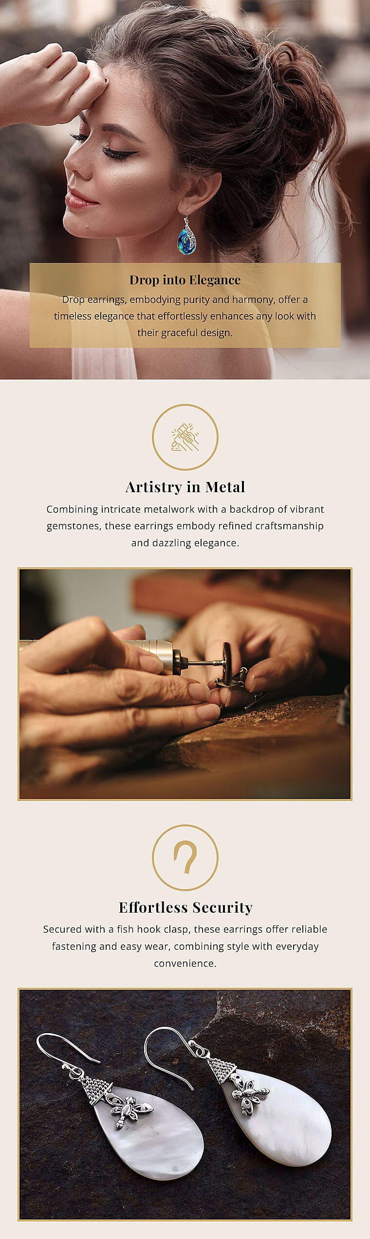 Drop Earrings in Sterling Silver Banner