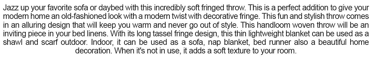 Dyed Throw with Fringes Banner